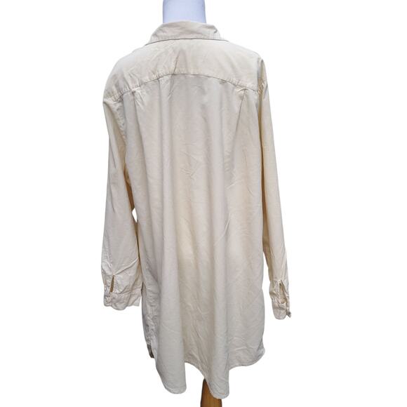 FLAX Jeanne Engelhart Pale Light Yellow Corduroy Button Down Long Tunic Top Sz M - Picture 10 of 15